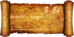 Budnár Csaba névjegykártya